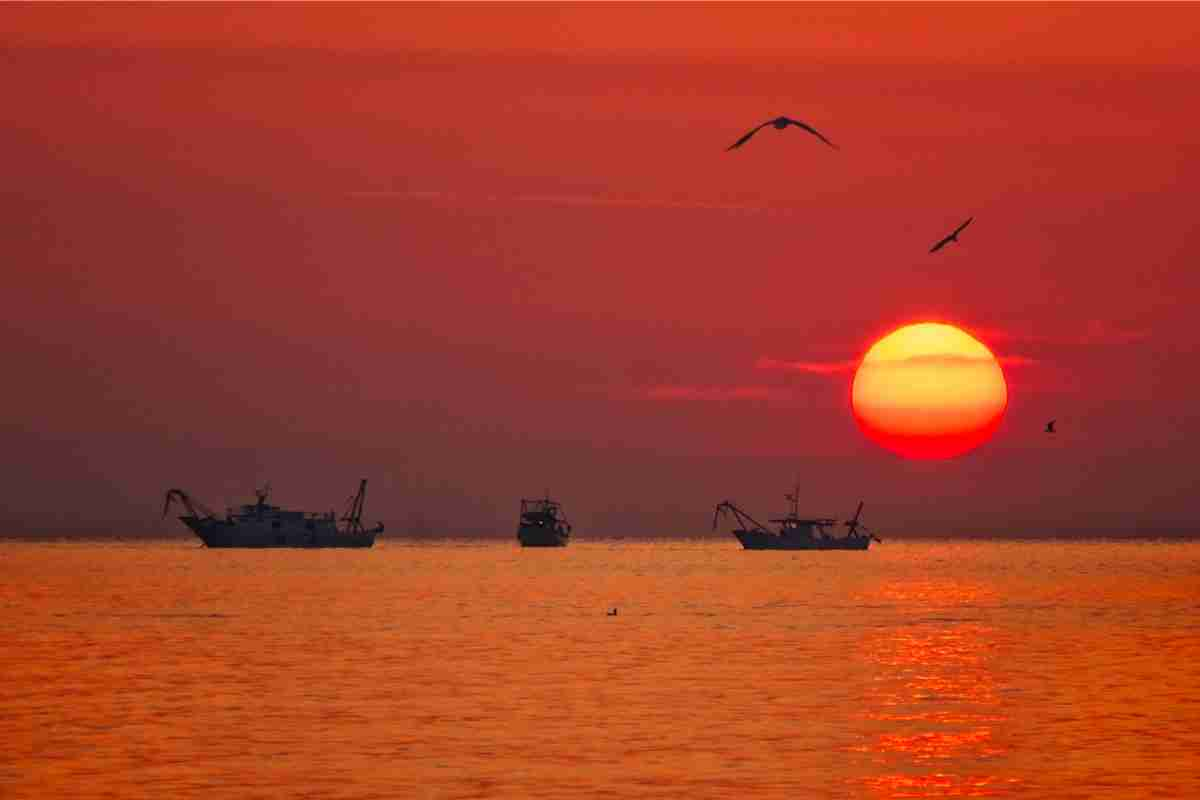 Tramonto sulla spiaggia di Tortoreto Lido