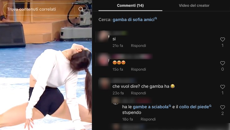 sofia di amici gamba