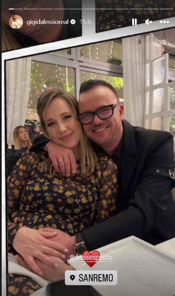 Gigi D'Alessio scatto tenero con Denise