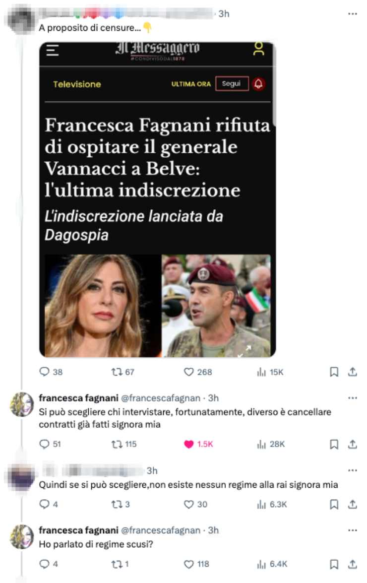 Il dibattito tra Fagnani e gli utenti