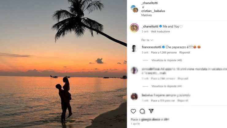 post chanel commento totti maldive