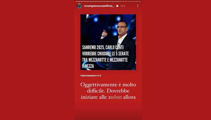 sanremo 2025 decisione conti