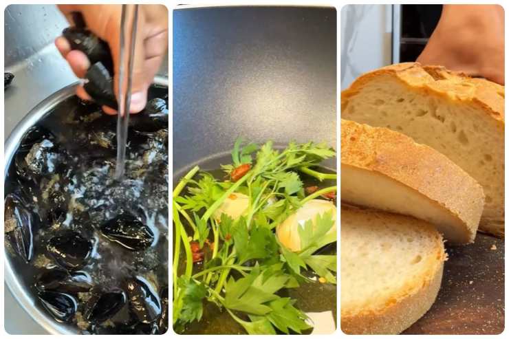 Cozze, prezzemolo e pane