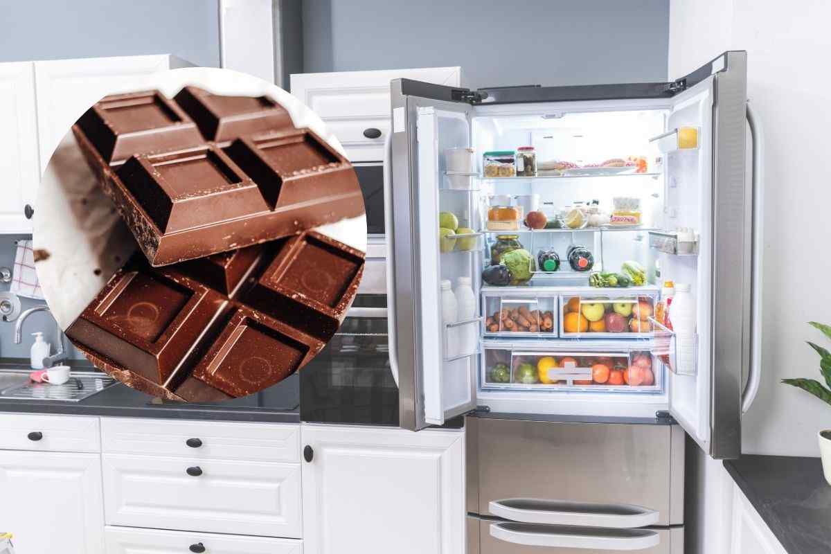 cioccolato e frigo aperto