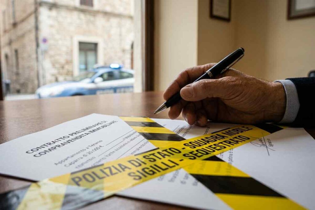 Contratto immobiliare sequestrato dalla Polizia di Stato - Squadra Mobile a Teramo.