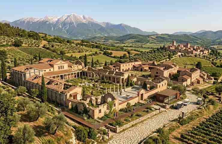 Ricostruzione di una villa romana a Villamagna.